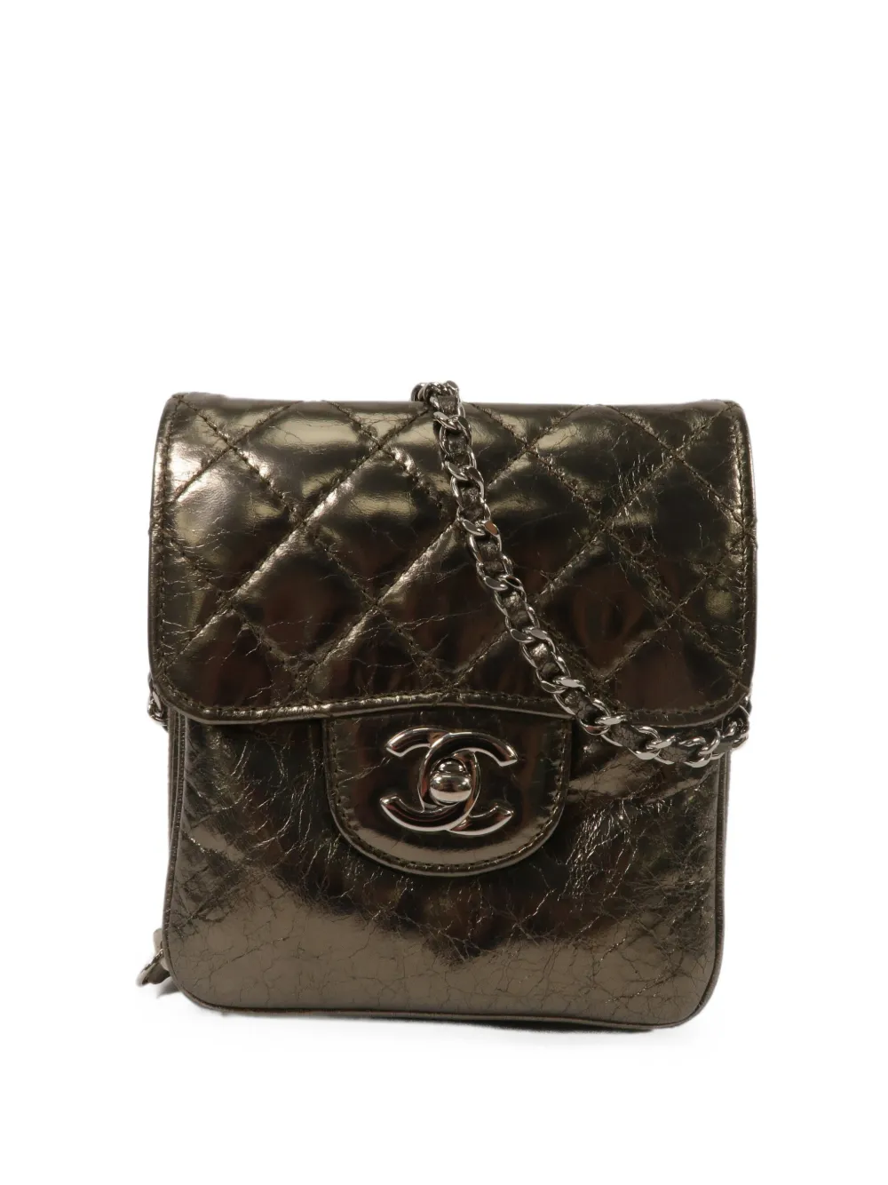 CHANEL Pre-Owned CC turn-lock chain shoulder bag - Grigio
