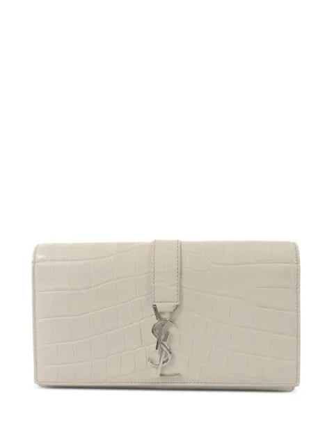 Saint Laurent Pre-Owned crocodile-embossed long wallet