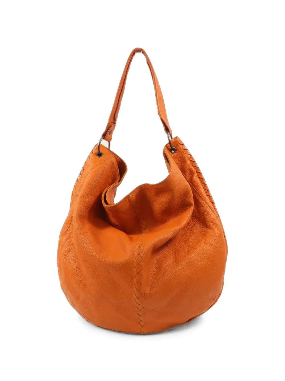 Bottega Veneta Pre-Owned Intrecciato-trim shoulder bag - Arancione