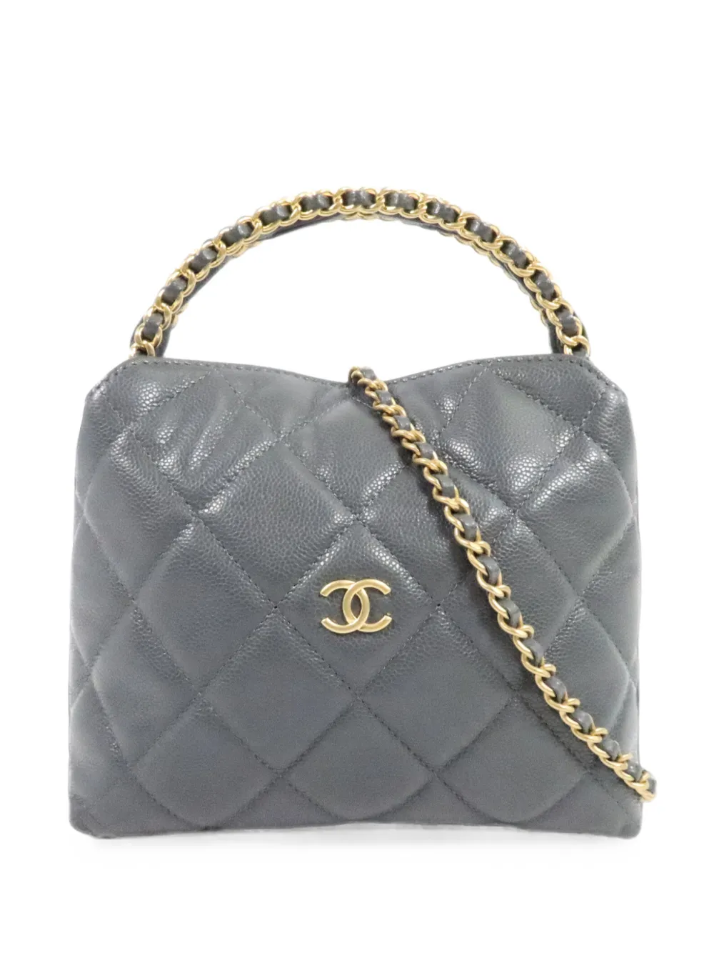CHANEL Pre-Owned quilted leather shoulder bag - Grigio
