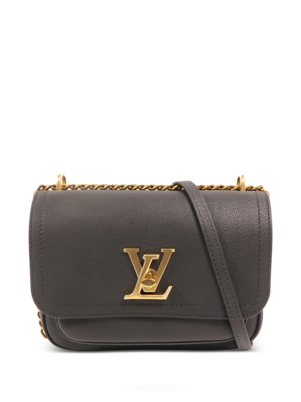 Louis Vuitton Pre-Owned Lock Me Schultertasche mit Logo-Schild - Schwarz