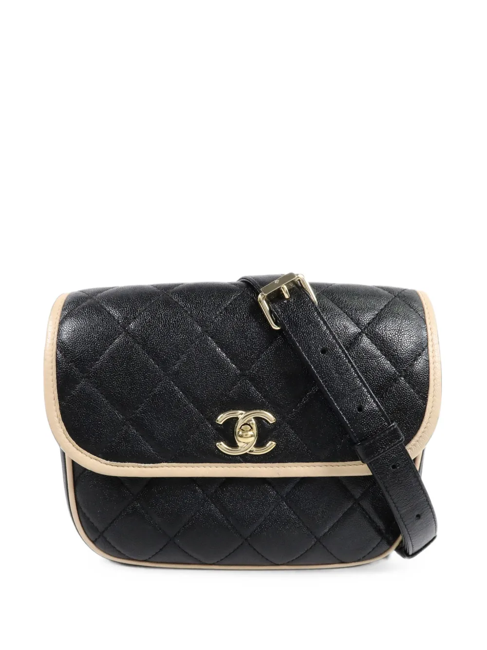 CHANEL Pre-Owned CC turn-lock quilted messenger bag - Nero