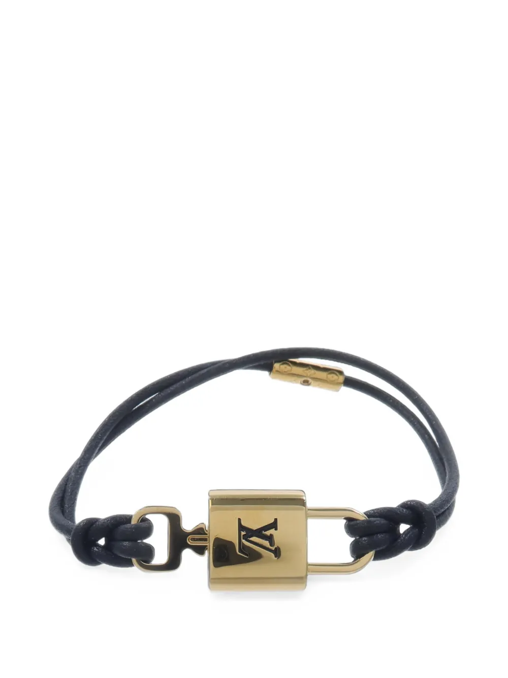 Louis Vuitton Pre-Owned Padlock leather bracelet - Oro