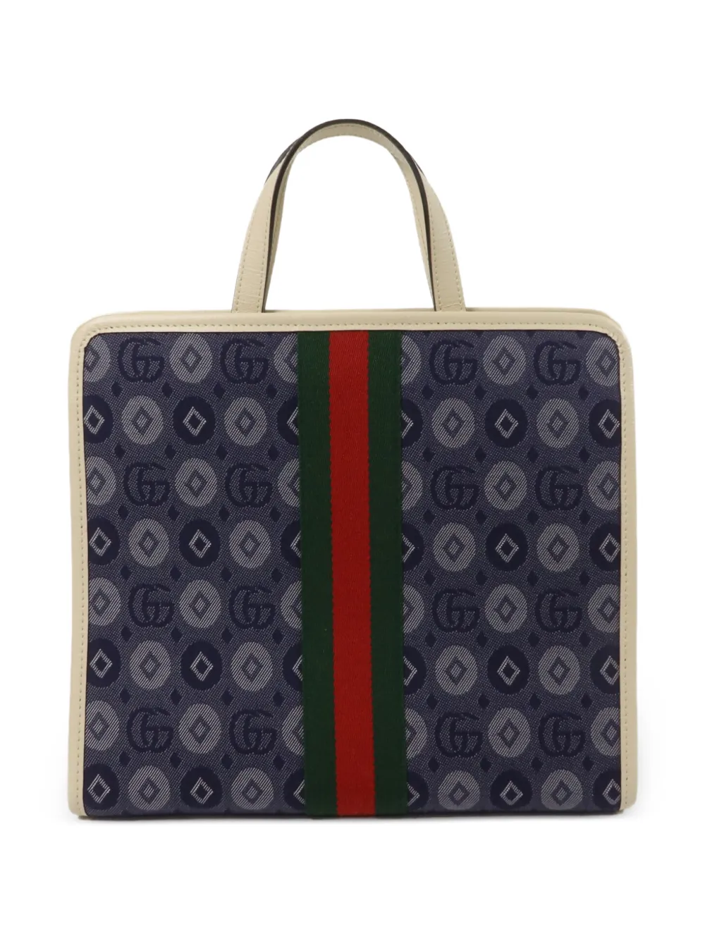 Gucci Pre-Owned Web stripe GG Supreme tote bag - Blu