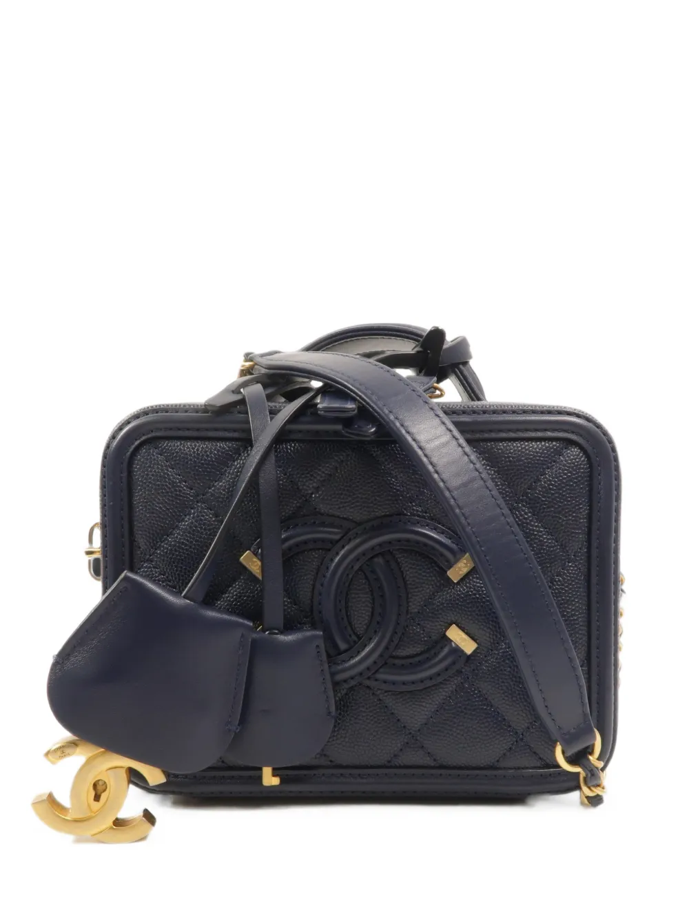 CHANEL Pre-Owned Filigree CC vanity case - Blu