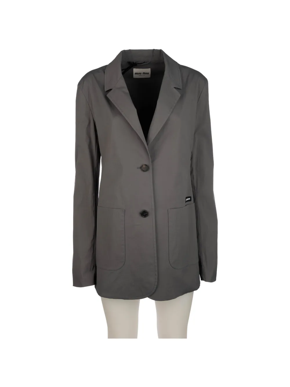 Miu Miu washed stretch poplin jacket - Grigio
