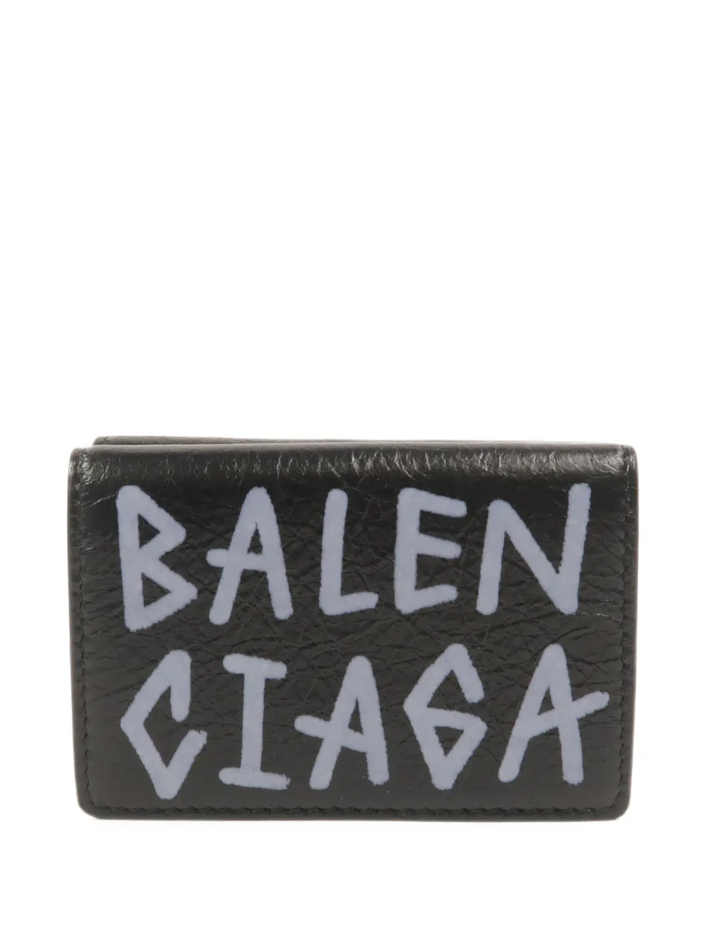 Balenciaga Pre-Owned graffiti-print trifold wallet - Nero
