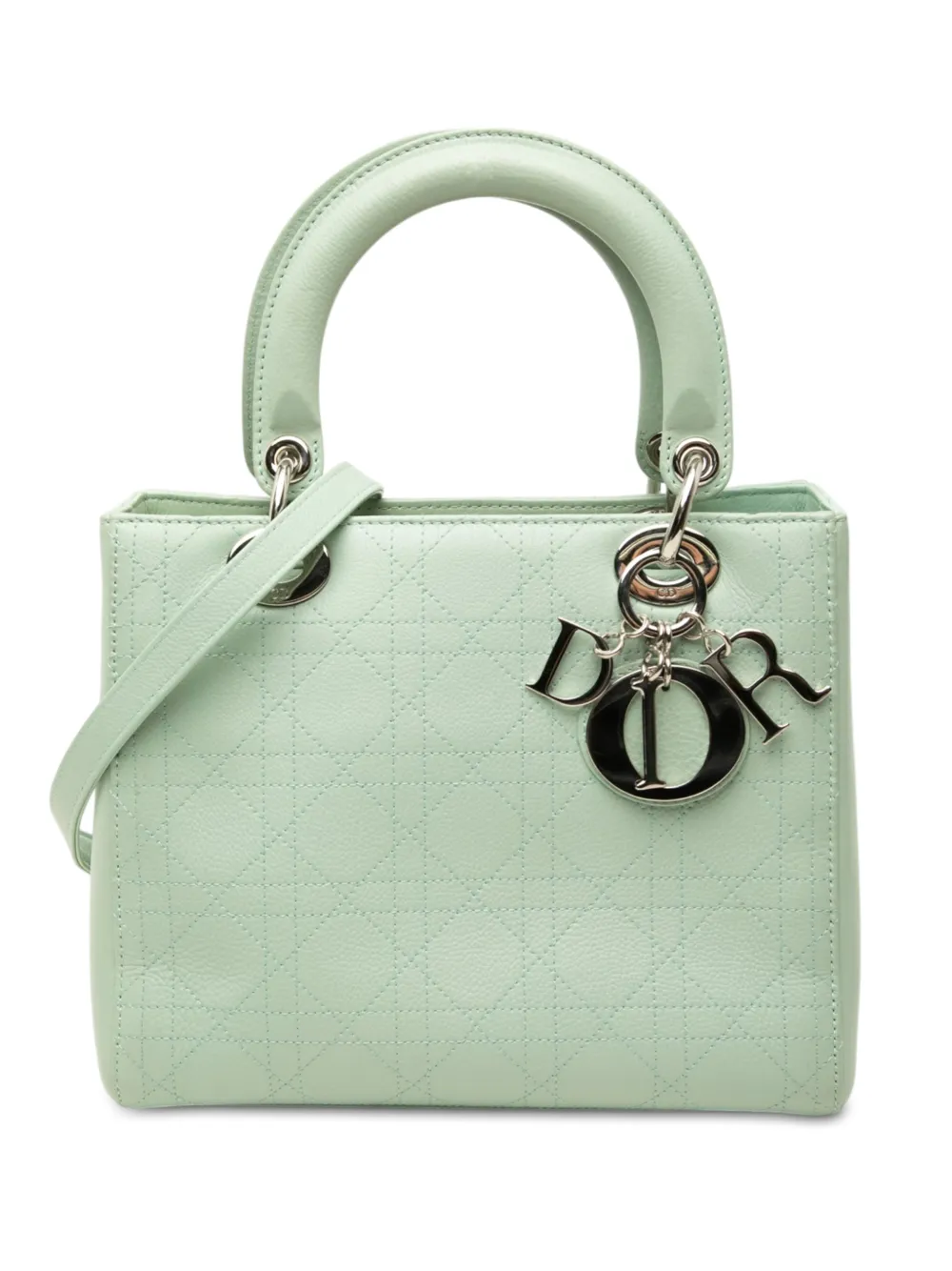 Christian Dior Pre-Owned 2005 mittelgroße Cannage Lady Dior Satchel-Tasche - Grün