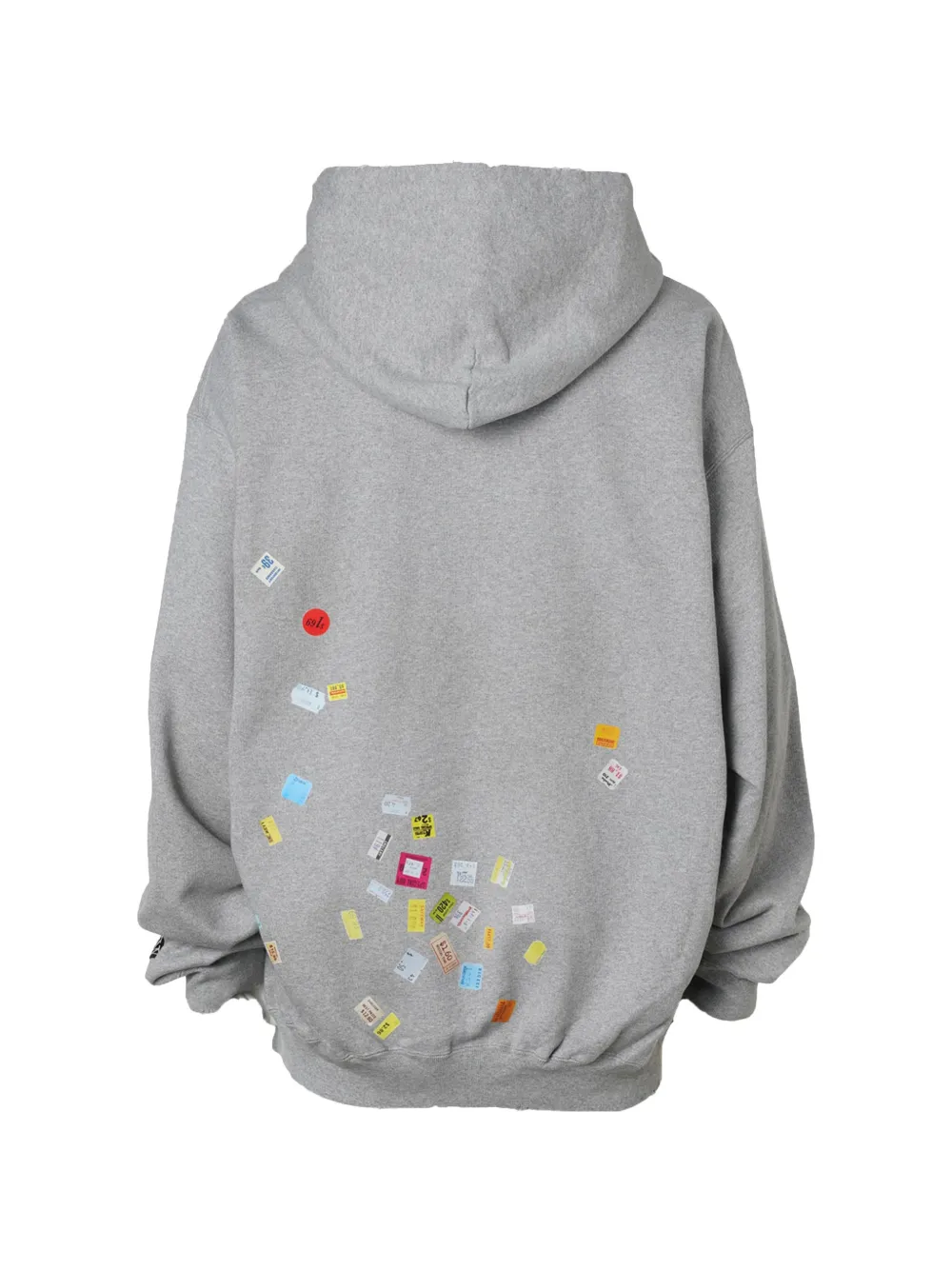 Maison MIHARA YASUHIRO price tag sticker printed hoodie Grijs