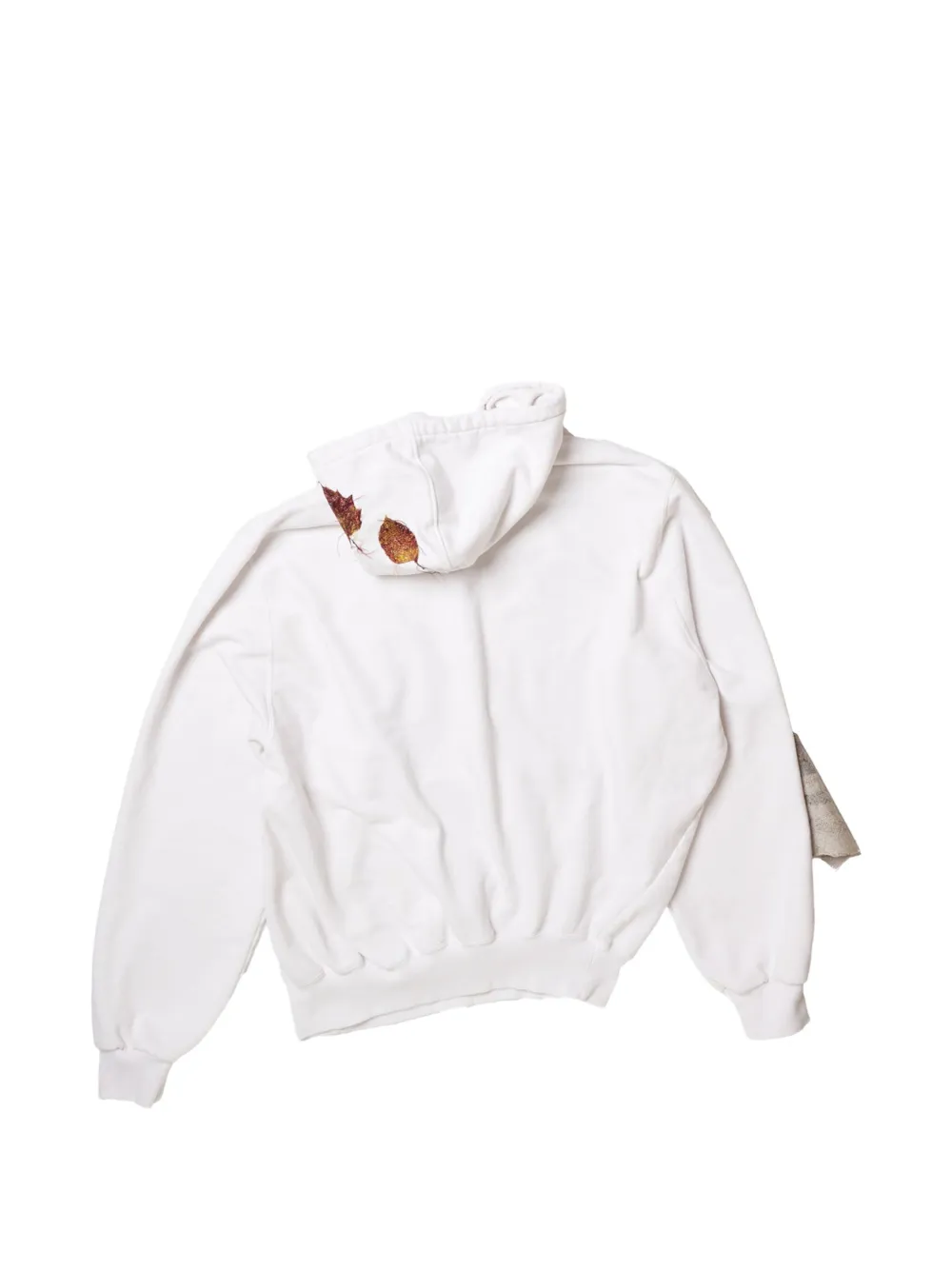 Doublet Twister hoodie met bladpatchwork en tekst-print Wit