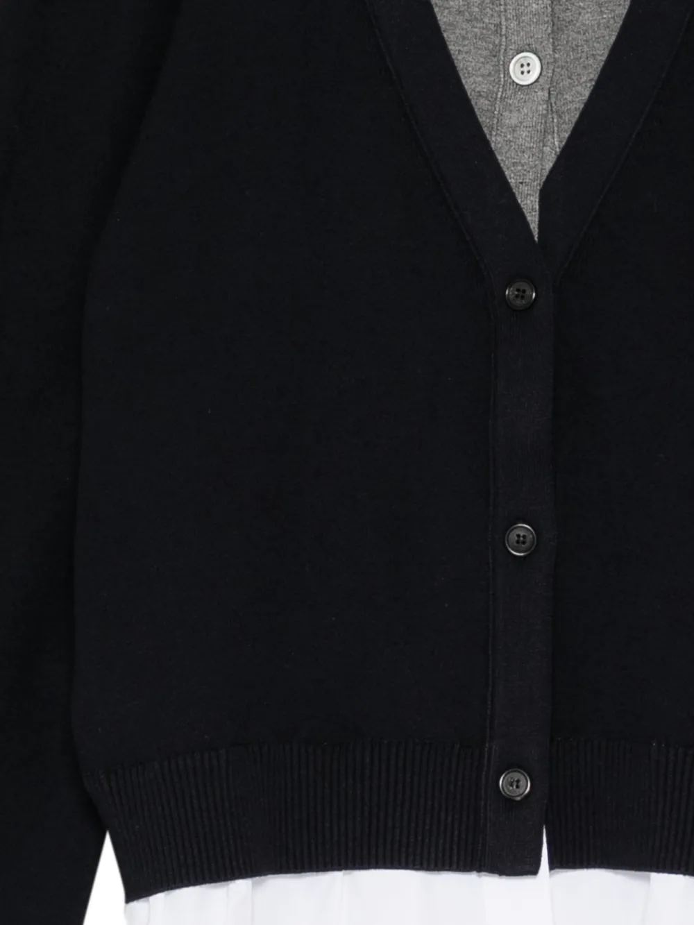 Juun.J layered-design V-neck cardigan Blauw
