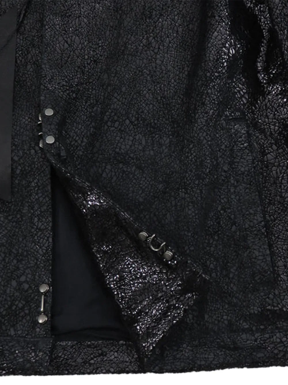 Doublet Moon Walk leren jack met gebarsten effect Zwart