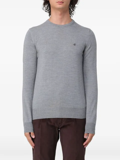 BROOKSFIELD logo-embroidered wool sweater
