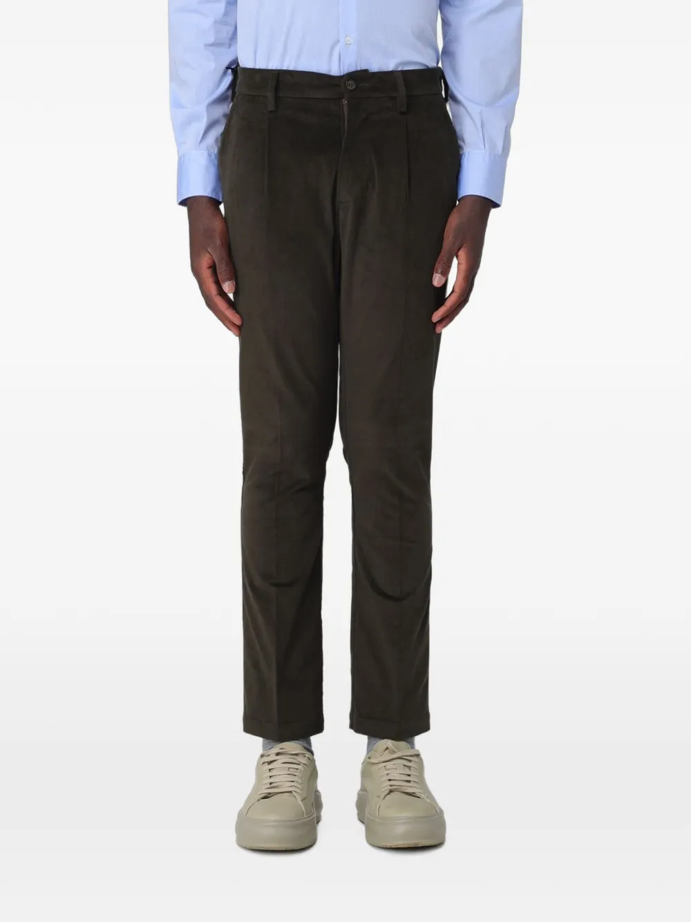 BROOKSFIELD pleated corduroy straight-leg trousers