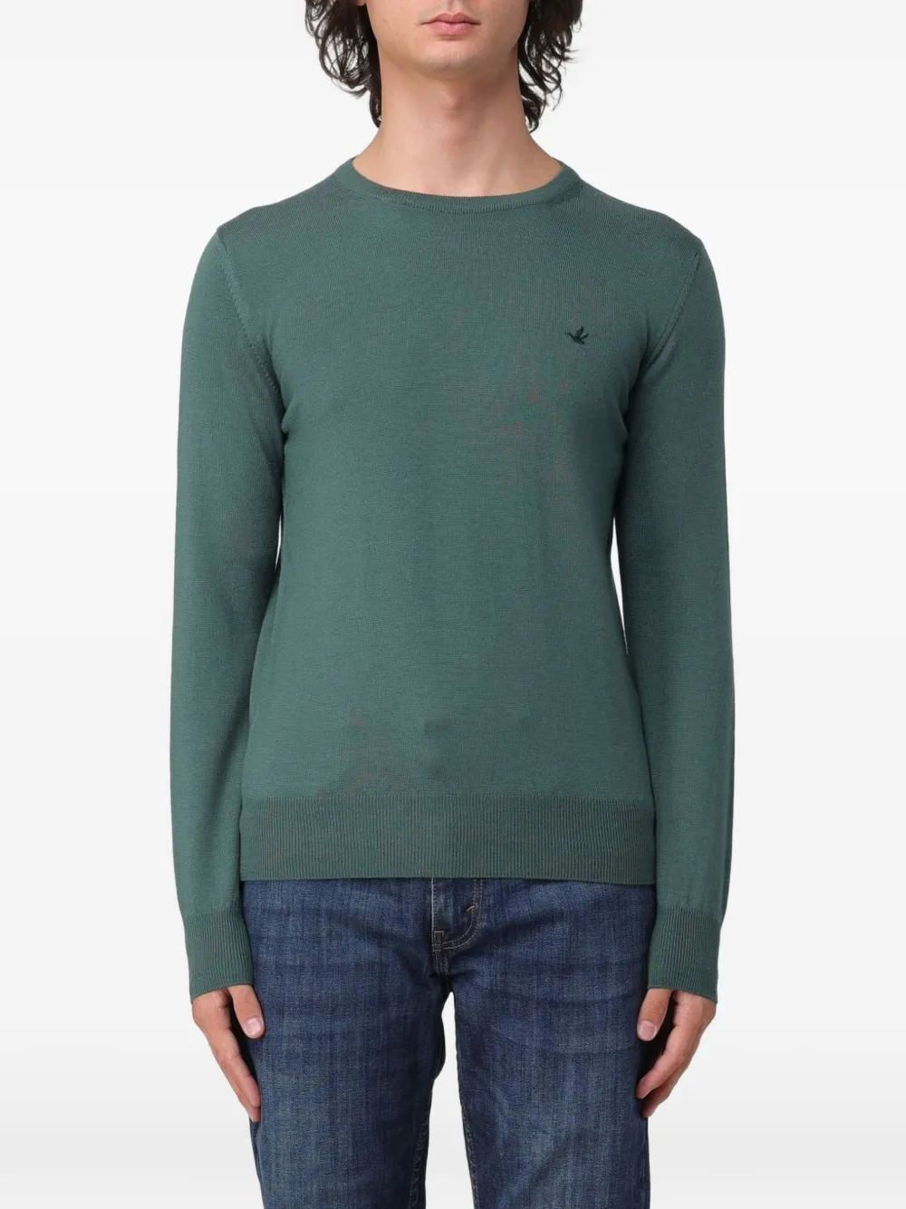 BROOKSFIELD logo-embroidered wool sweater - Verde