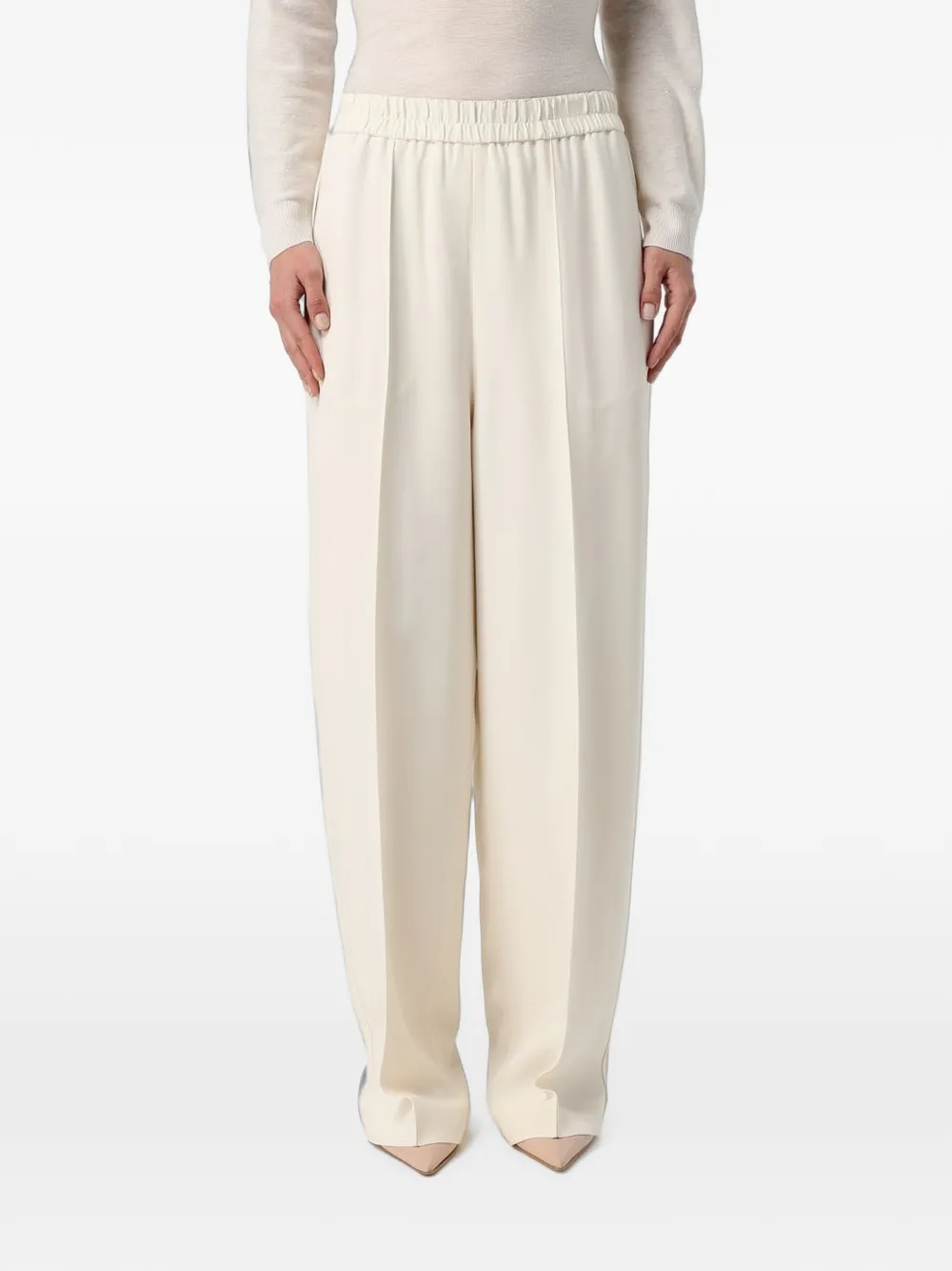 Fabiana Filippi Cady elasticated-waistband pressed-crease trousers