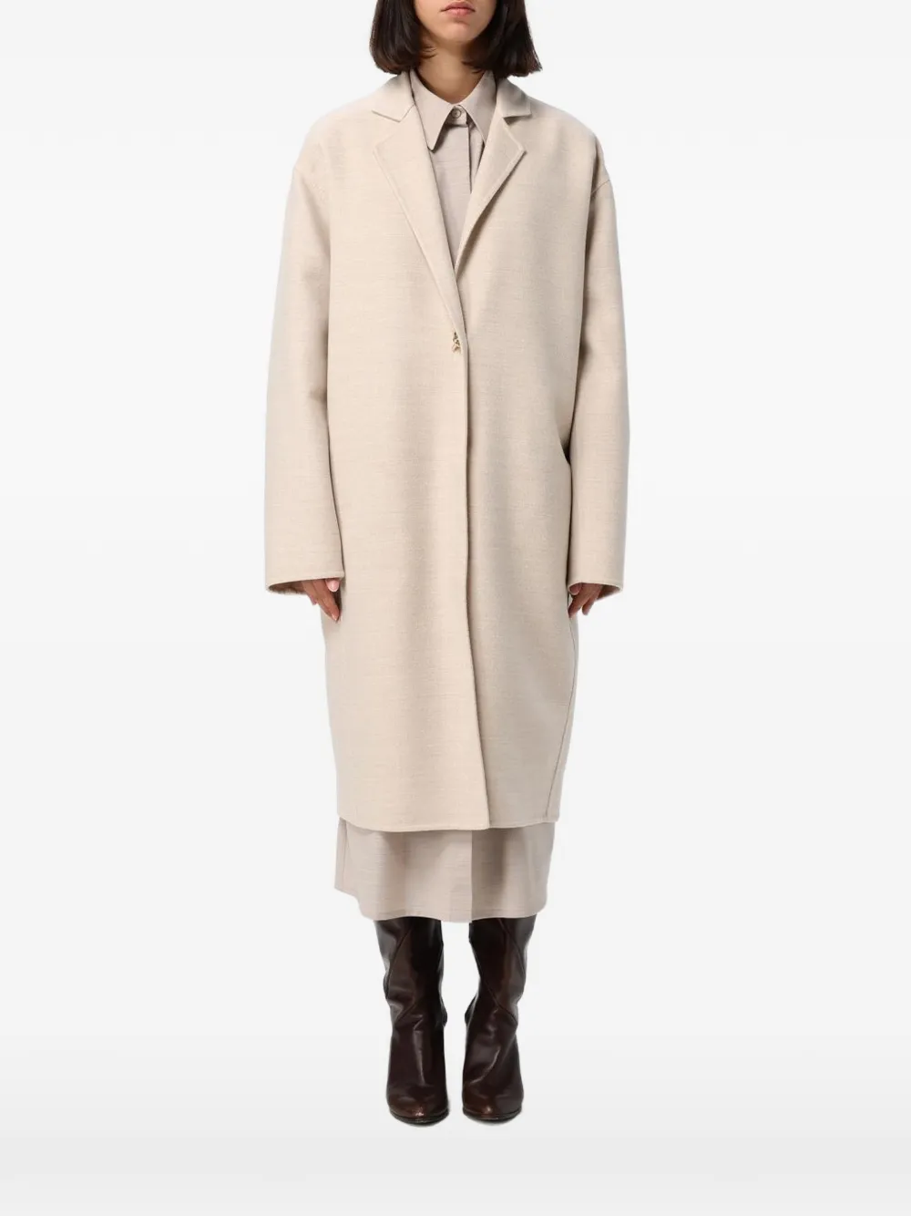 Fabiana Filippi notched-lapels single-breasted coat - Toni neutri