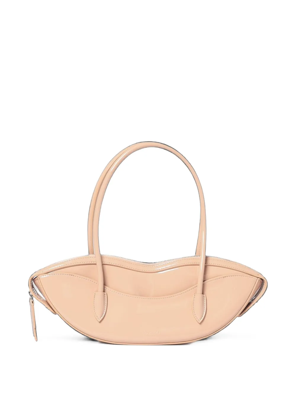 Fiorucci Lips patent-finish shoulder bag - Toni neutri