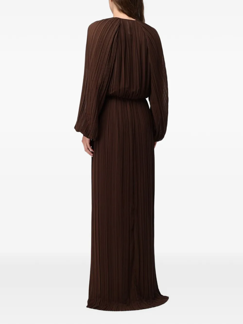 Fabiana Filippi Geplooide maxi-jurk met ruches Bruin