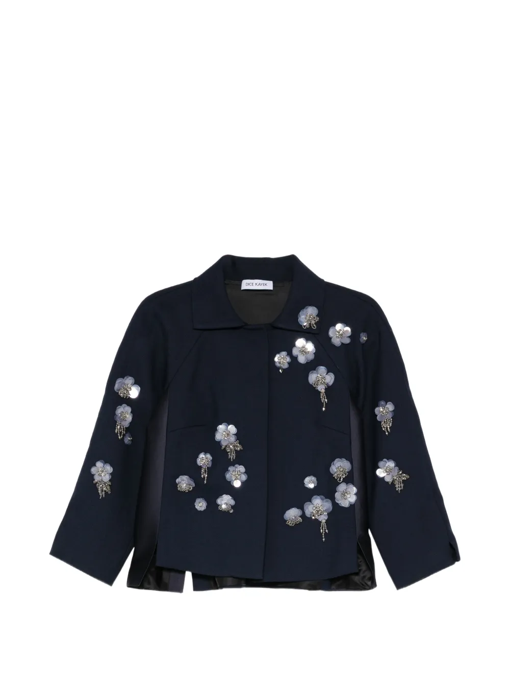 Dice Kayek floral-embellished crop jacket