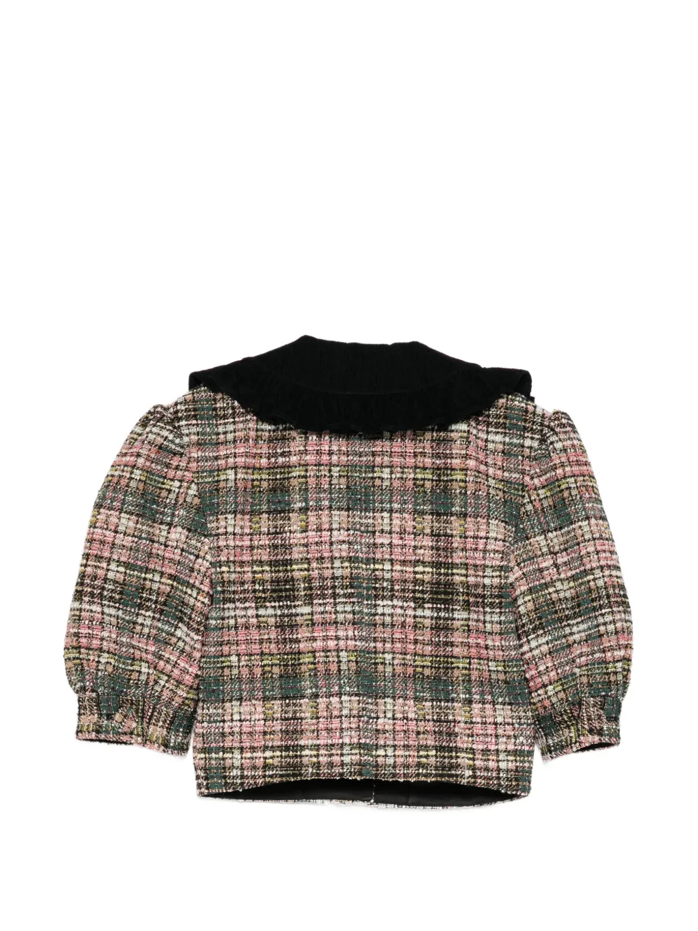 Shushu/Tong Patchwork Ruffled-collar Jacket in Red, view 2