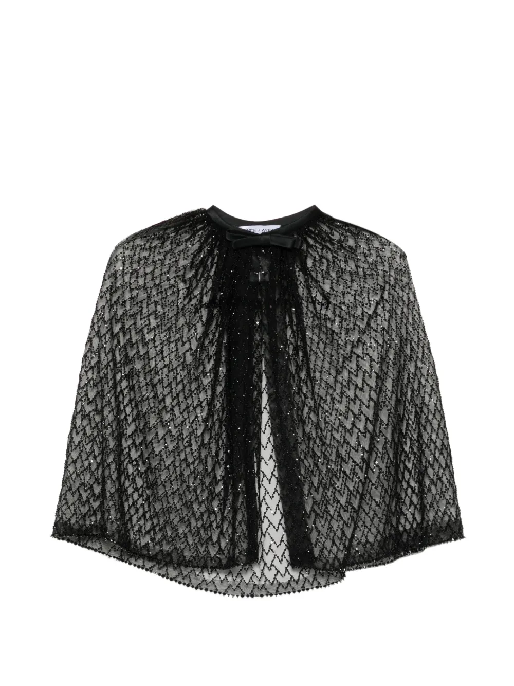 Dice Kayek sequin-embellished bow-detail cape