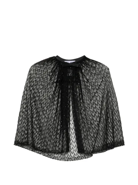 Dice Kayek sequin-embellished bow-detail cape