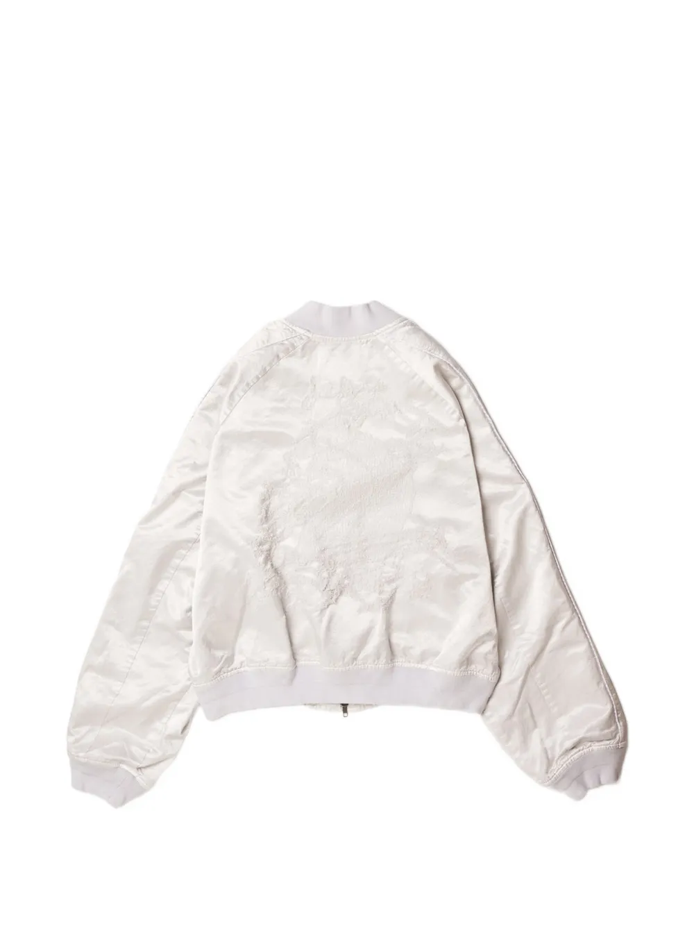 Doublet Satijnen jack met gerafeld effect Beige