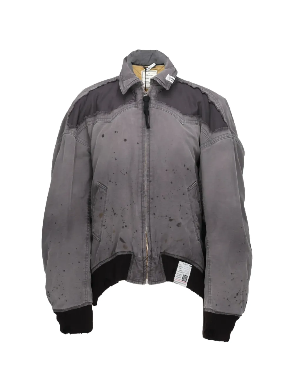Maison MIHARA YASUHIRO damaged back satin jacket Grijs
