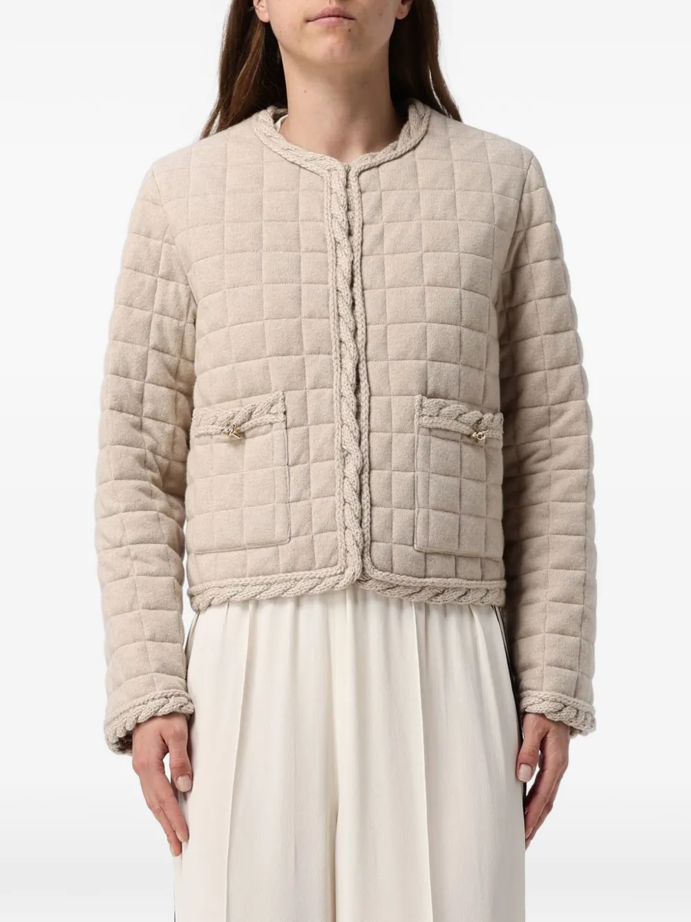 Fabiana Filippi quilted braided-trim jacket - Toni neutri