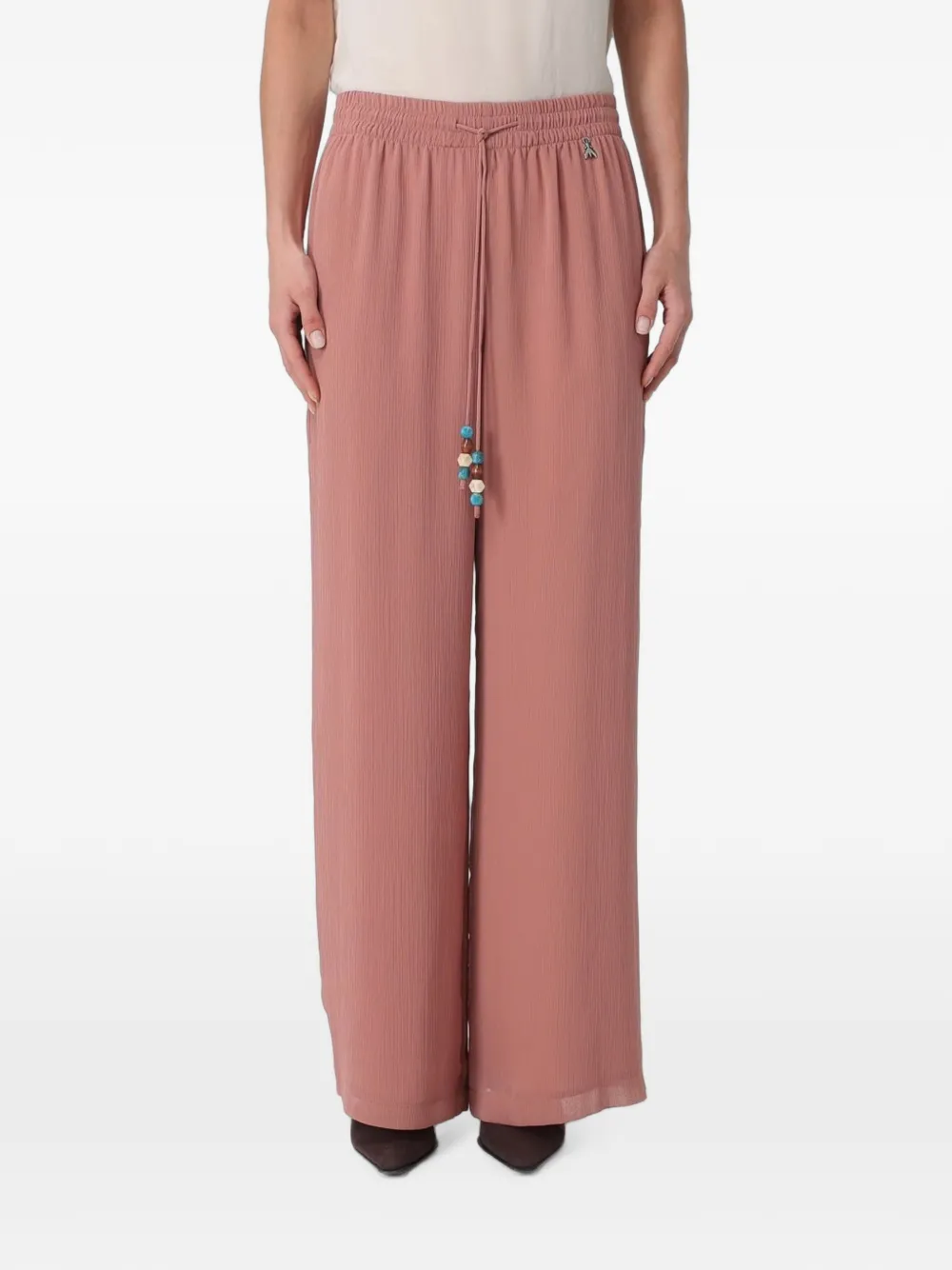 Patrizia Pepe beaded drawstring-waist trousers