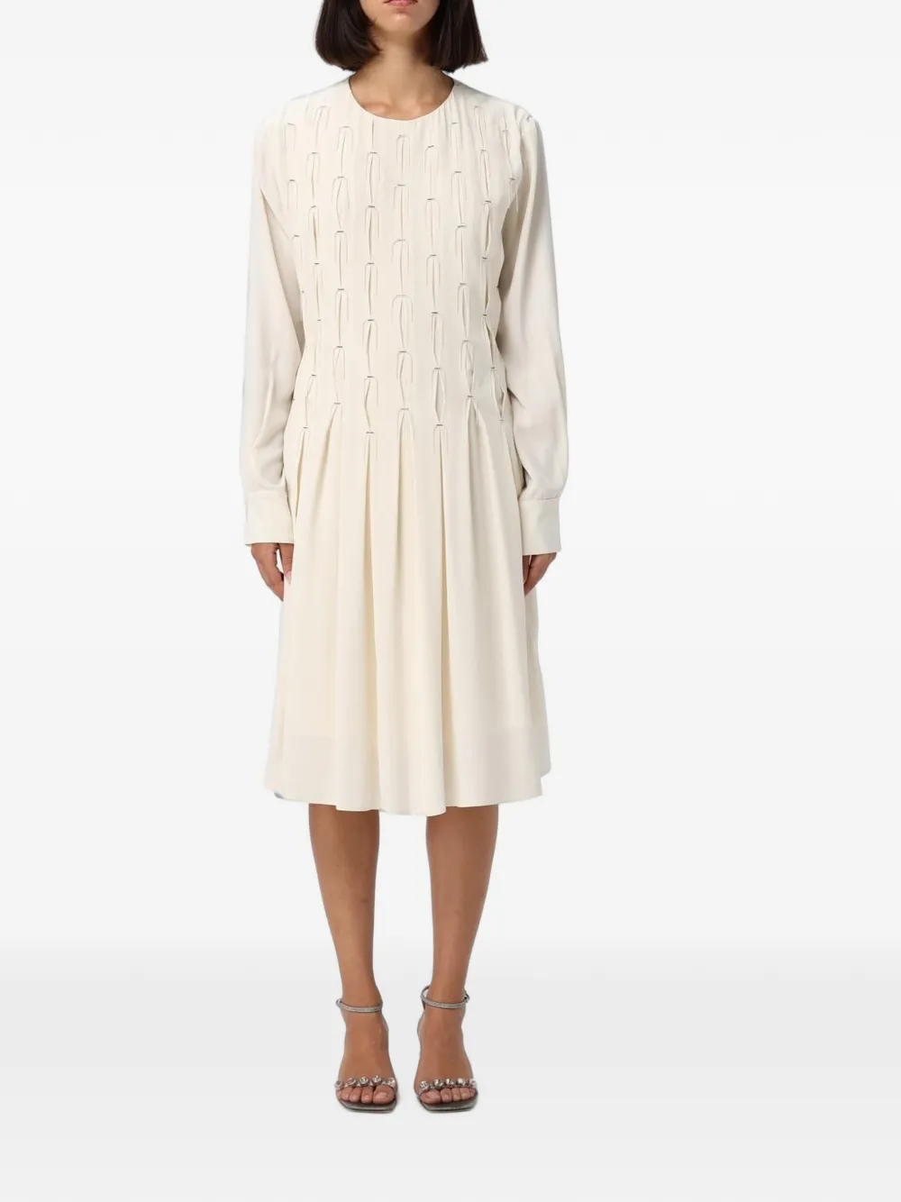 Fabiana Filippi bead-embellished pleated dress - Toni neutri