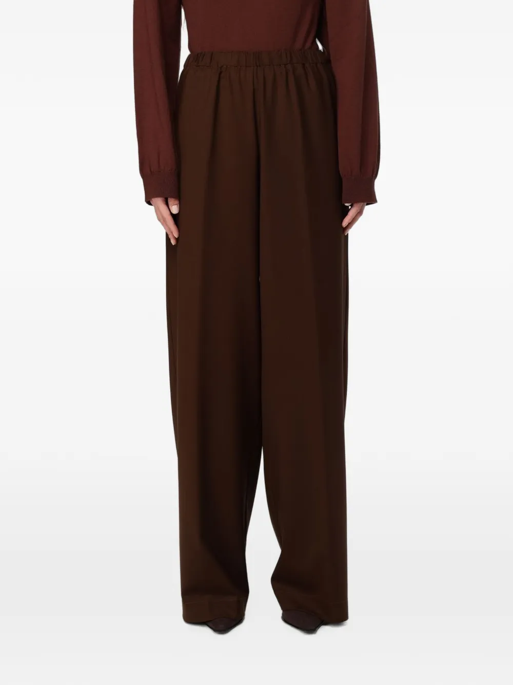 Fabiana Filippi elasticated-waist wide-leg trousers - Marrone