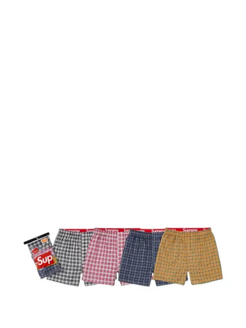 Supreme Hanes plaid boxers (set of four)