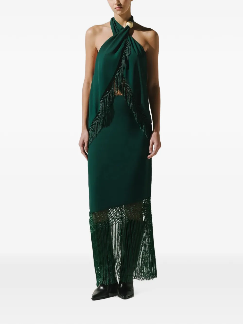 Baobab Austin blouse met franje Groen