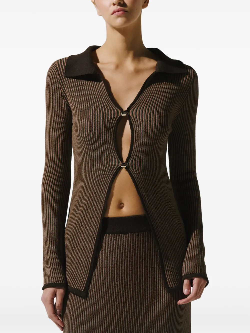 Baobab chemise Federica en maille côtelée à découpes - Marron Baobab chemise Federica en maille côtelée à découpes - Marron