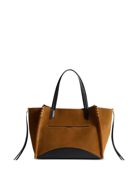 JW Anderson Loafer Cabas suede contrast-panel tote bag