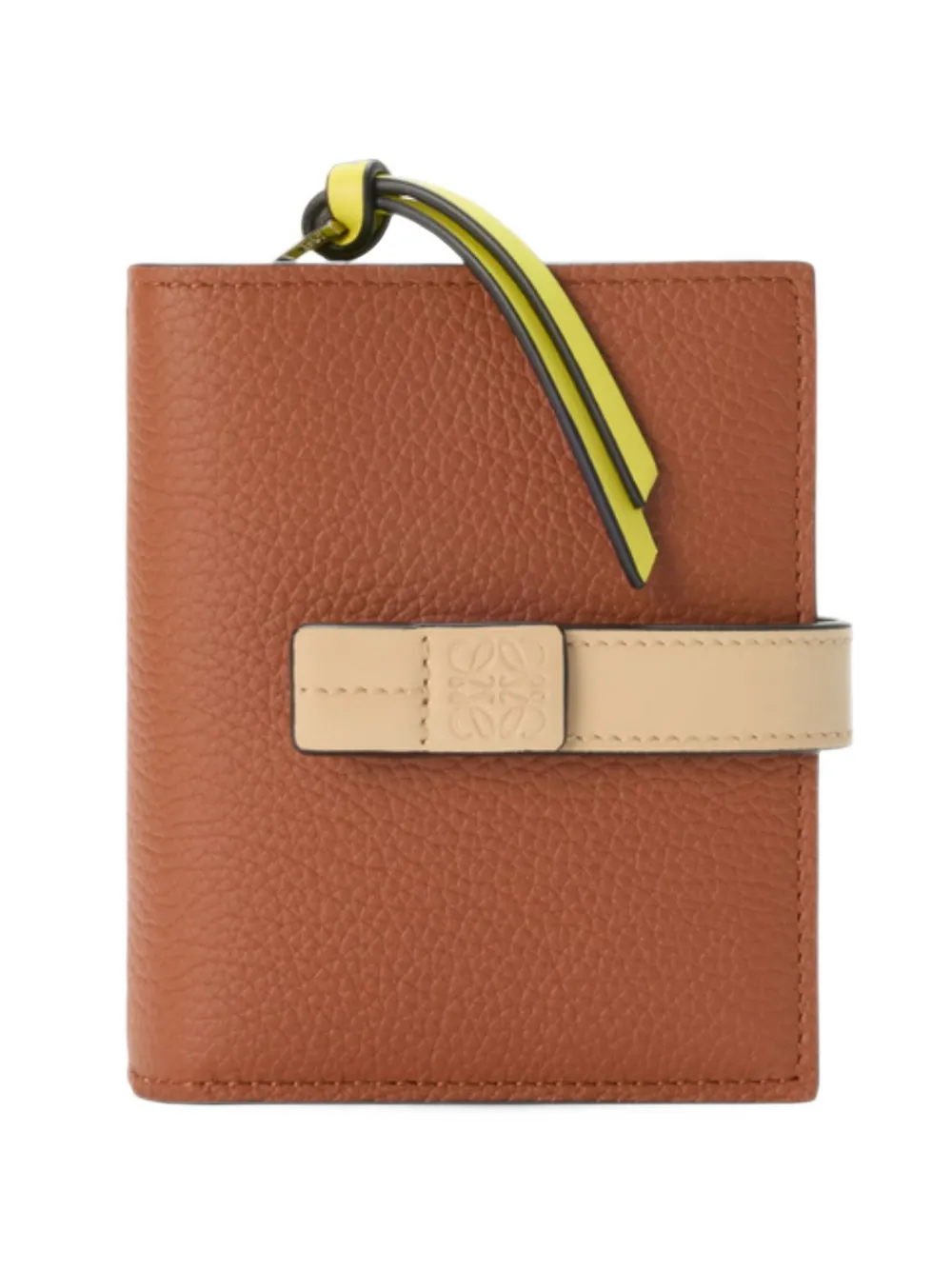 LOEWE Compact zip wallet in soft grained calfskin - Marrone