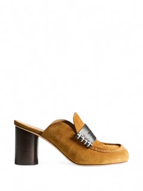 JW Anderson calf suede penny loafer mules