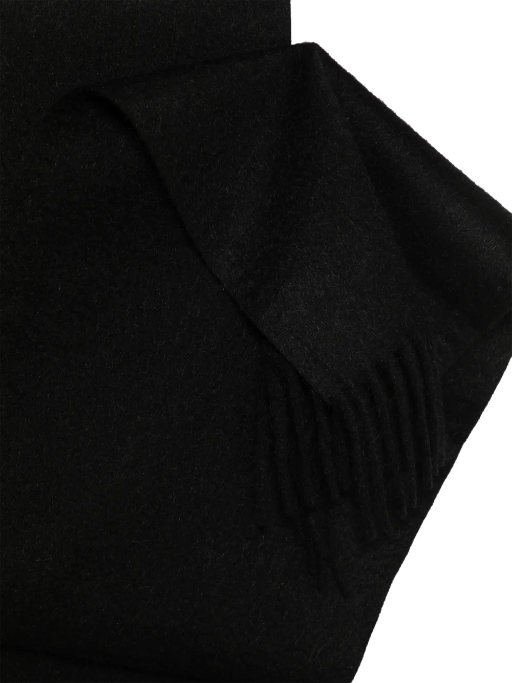Max Mara Clara sjaal met geborduurd monogram en franje Zwart