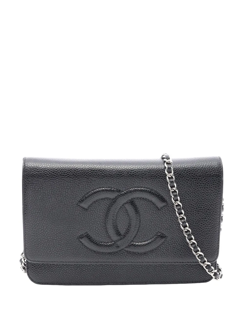CHANEL Pre-Owned portefeuille à bride en chaîne (2014) - Noir CHANEL Pre-Owned portefeuille à bride en chaîne (2014) - Noir