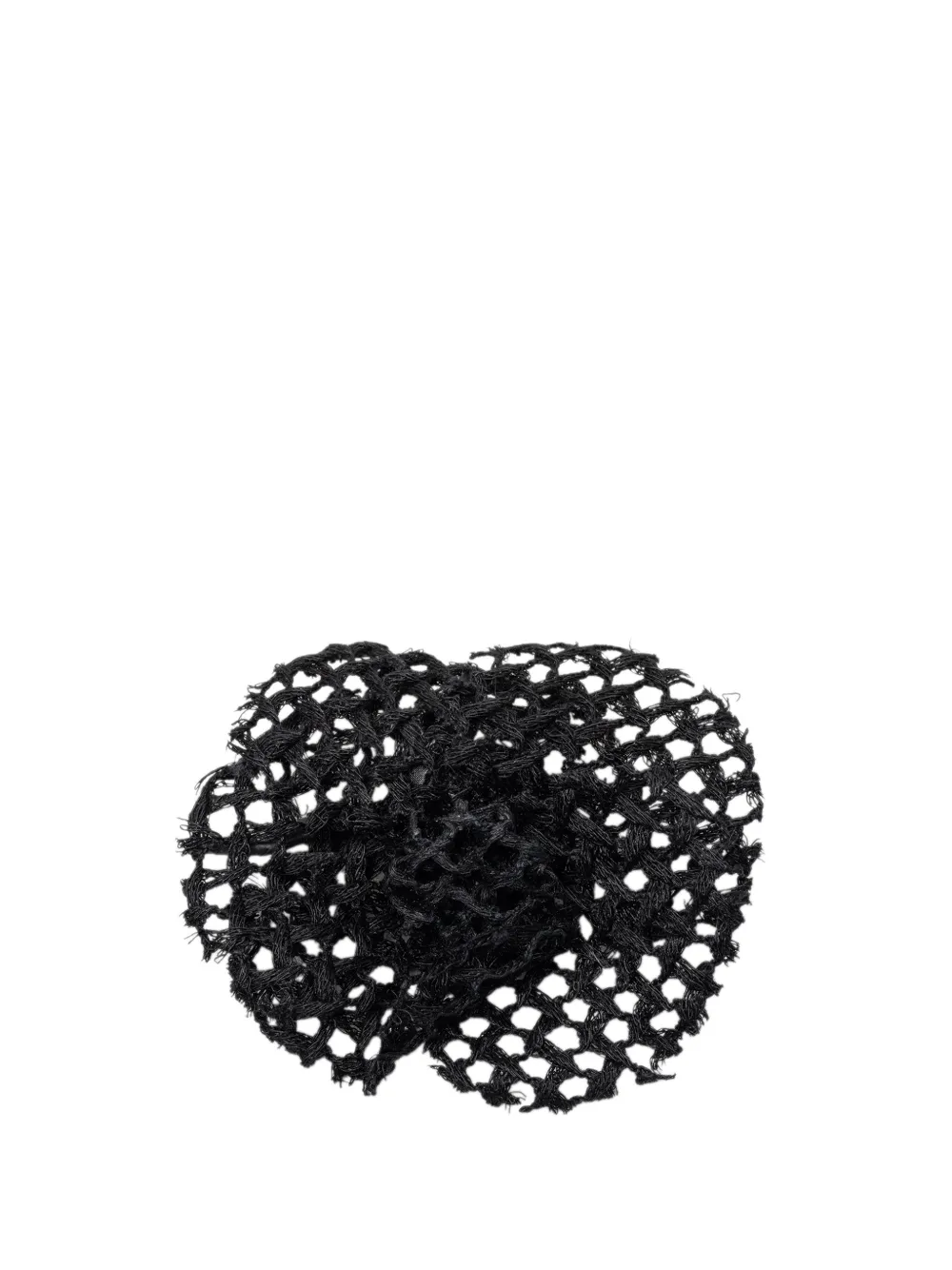CHANEL Pre-Owned 1970-1980 Mesh Camellia Pin Brooch costume brooch - Nero