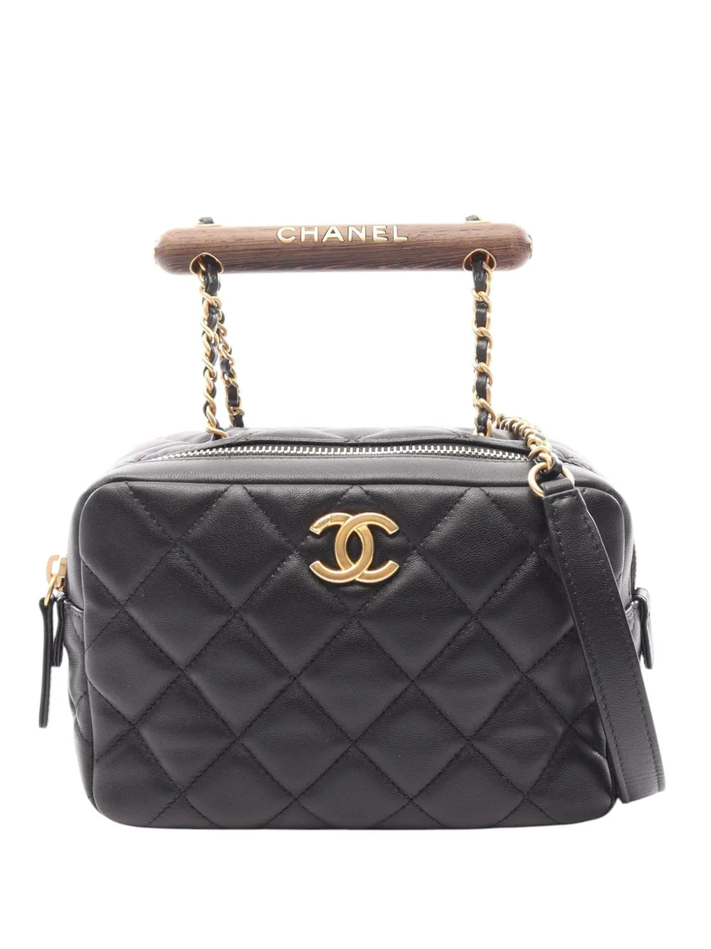 CHANEL Pre-Owned 2021-2026 Mini CC Quilted Lambskin Bowling Bag satchel - Black