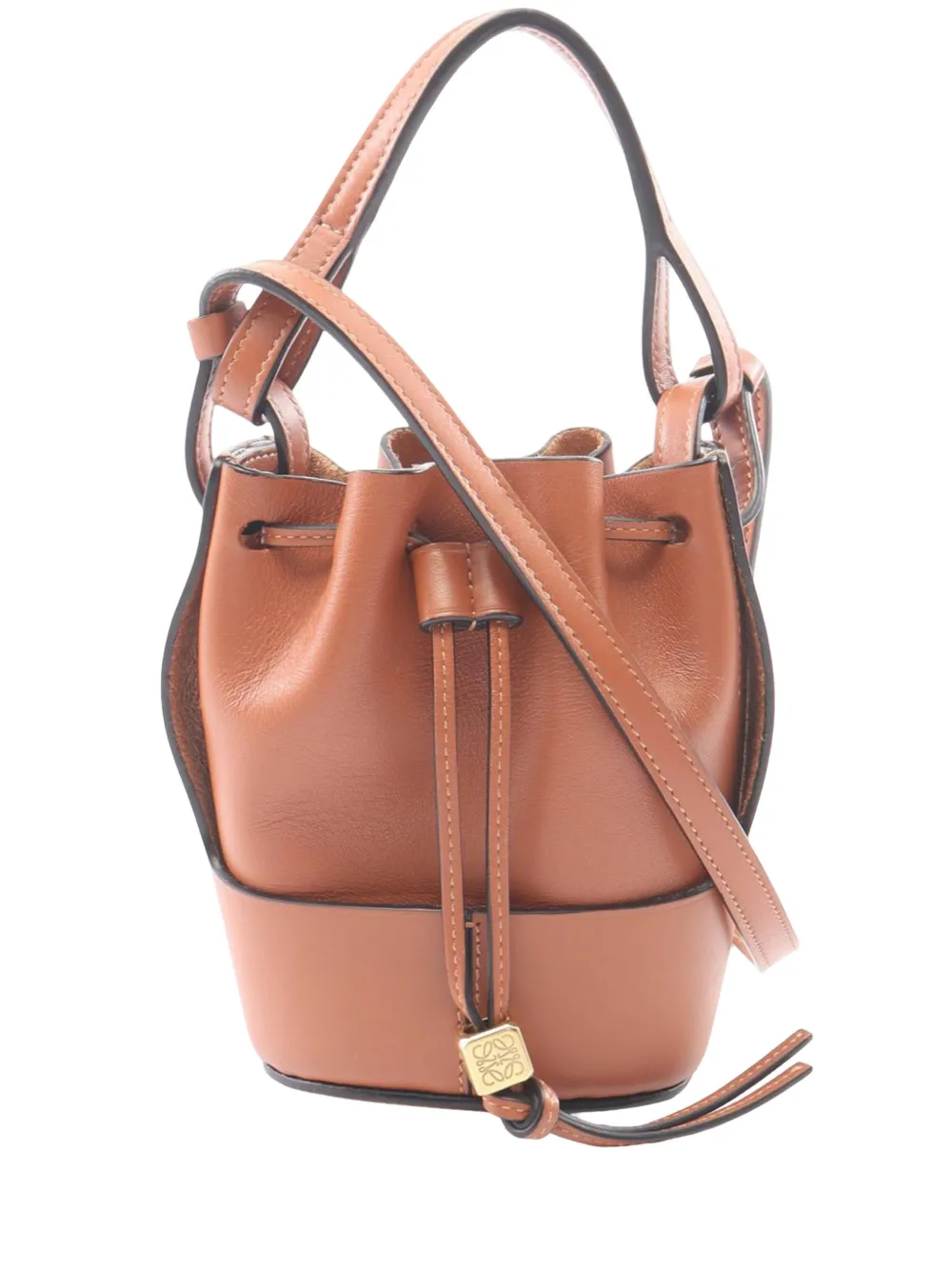 Loewe Pre-Owned 2010-2026 Nano Leather Balloon bucket bag - Marrone