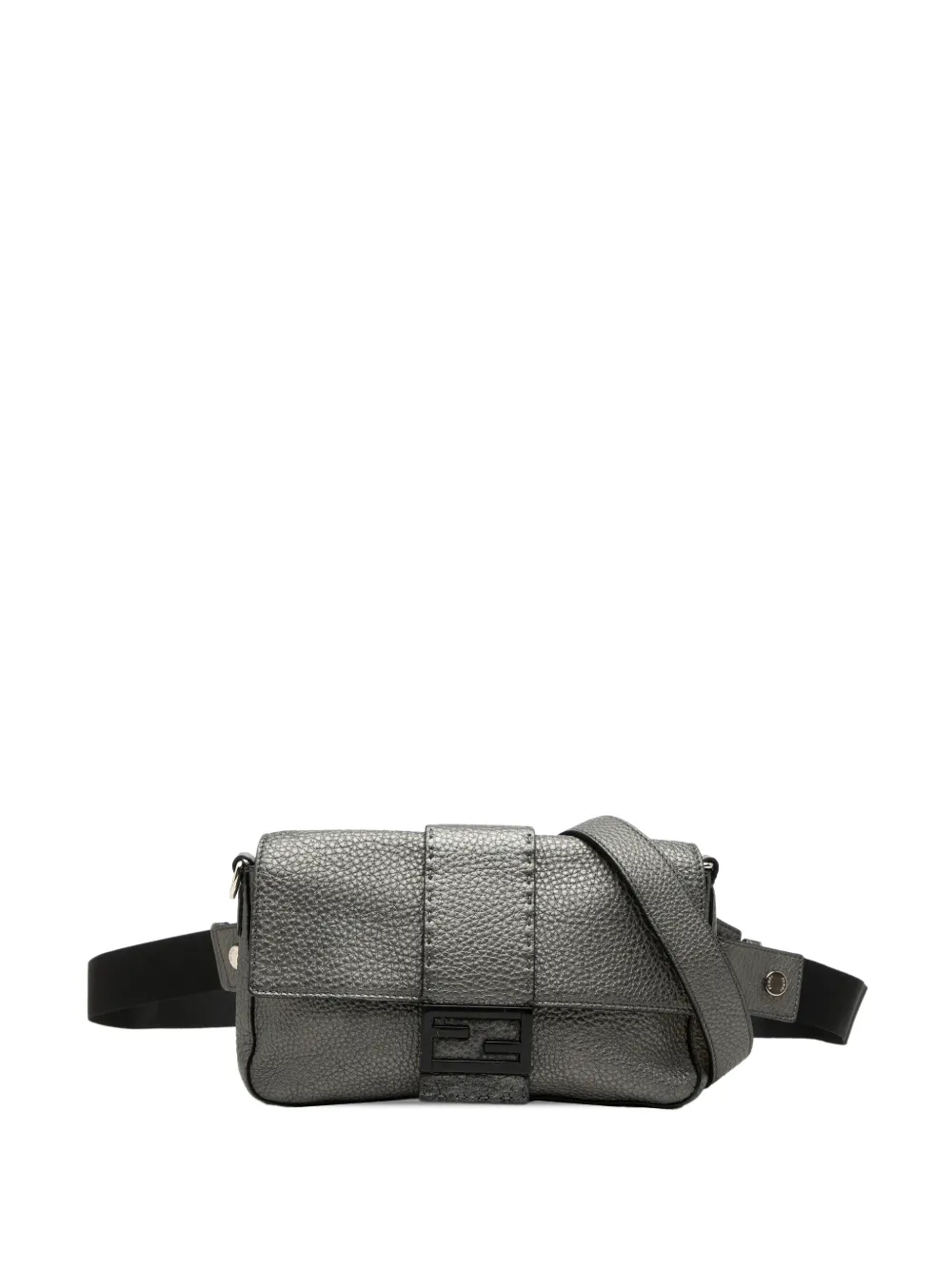 Fendi Pre-Owned 2010-2026 Leather Selleria Convertible Baguette satchel - Grigio