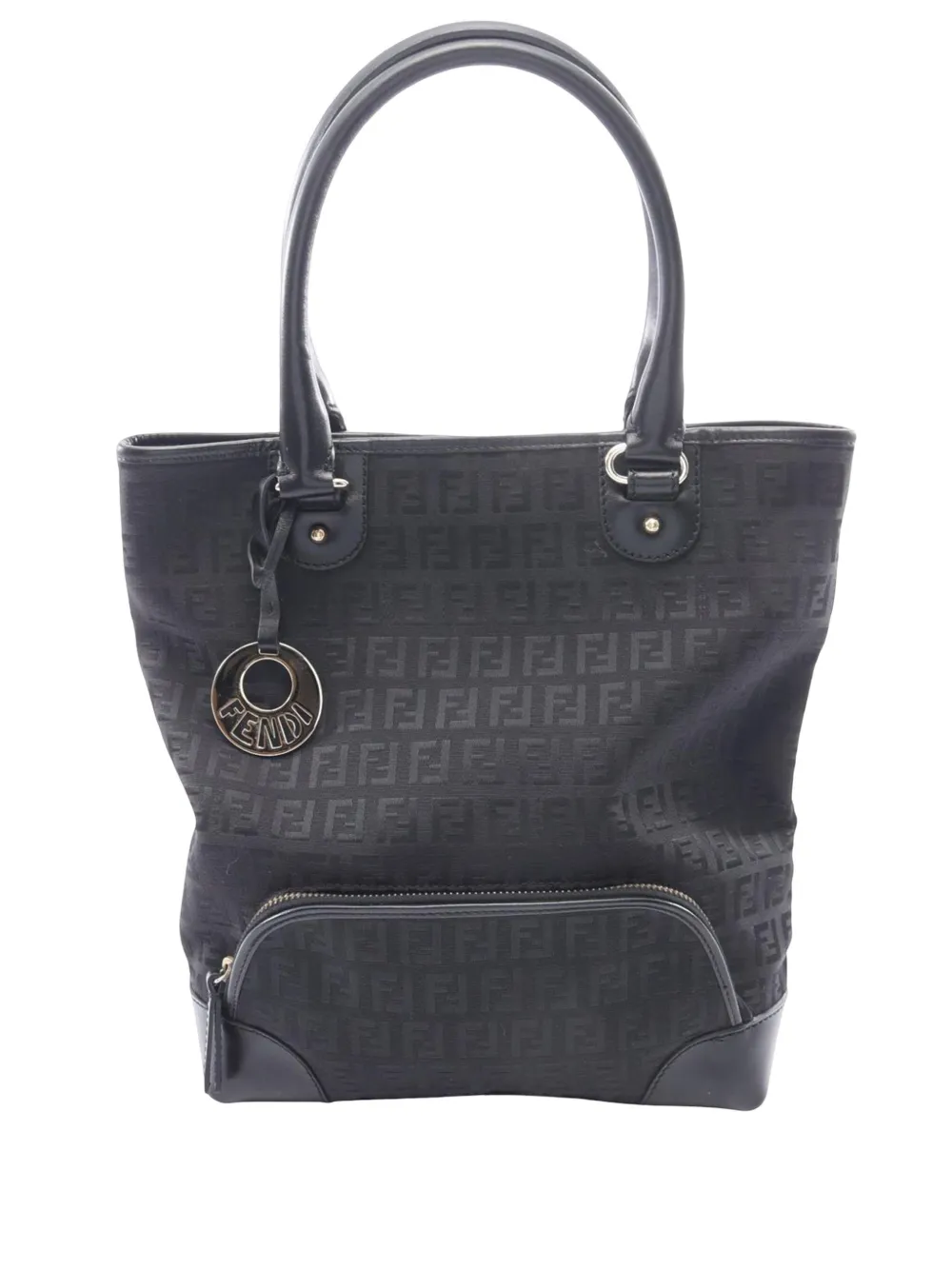 Fendi Pre-Owned 2000-2010 Zucchino Canvas Chef Front Pocket Shopping tote bag - Nero