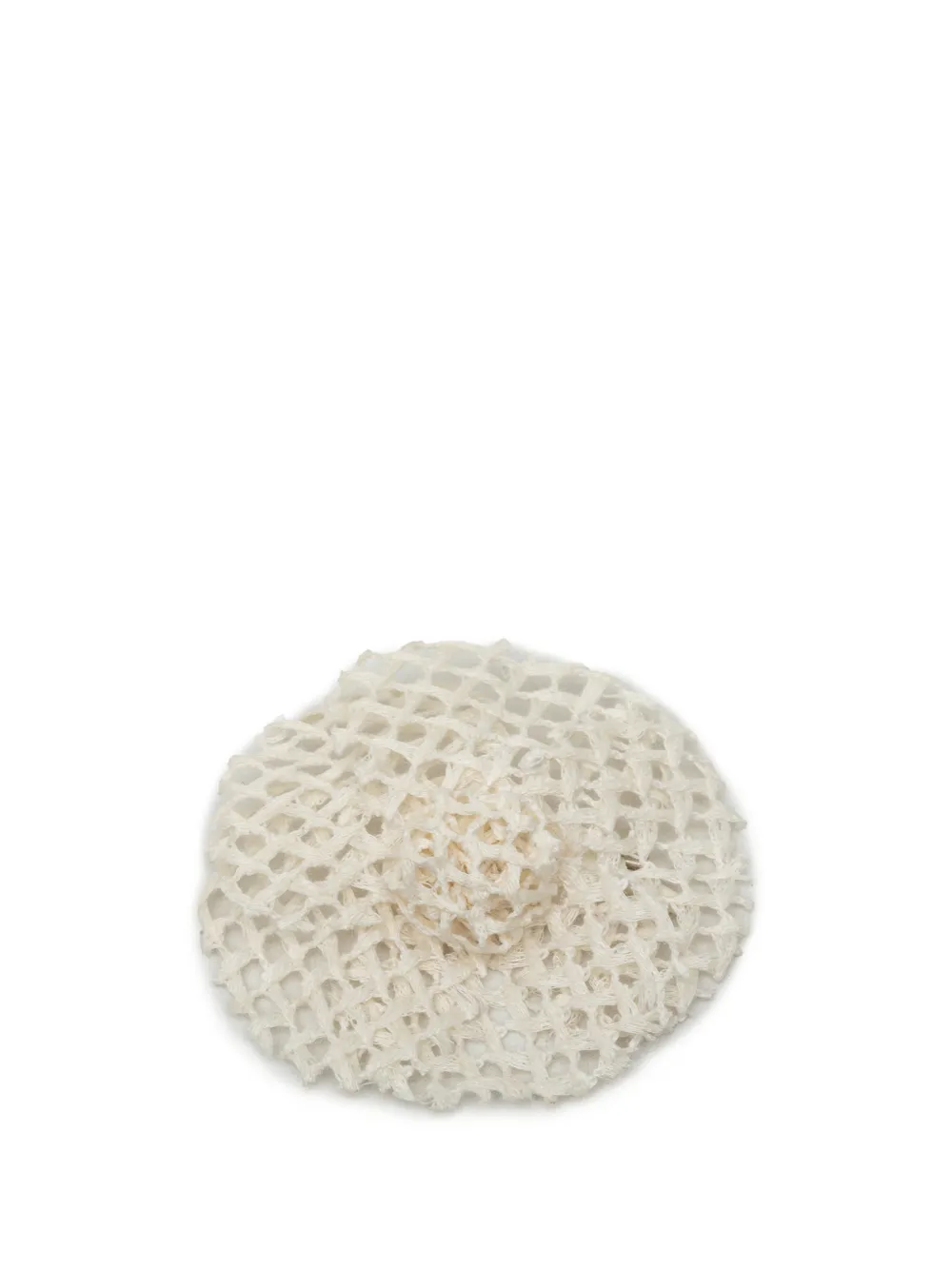 CHANEL Pre-Owned 1970-1980 Mesh Camellia Pin Brooch costume brooch - Bianco