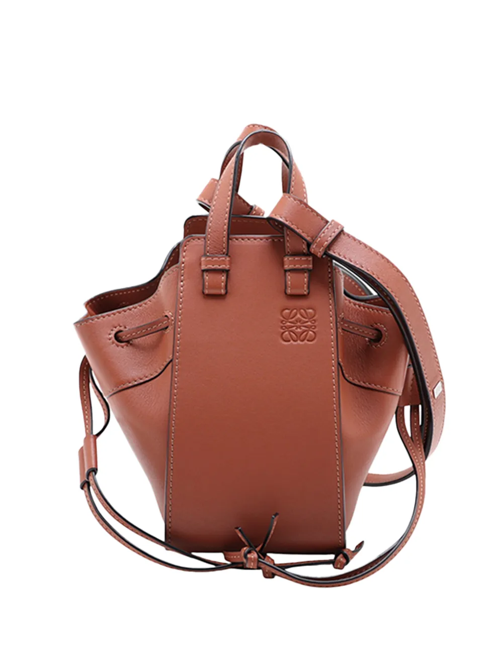 Loewe Pre-Owned 2010-2026 Mini Leather Drawstring Hammock Bag satchel - Marrone