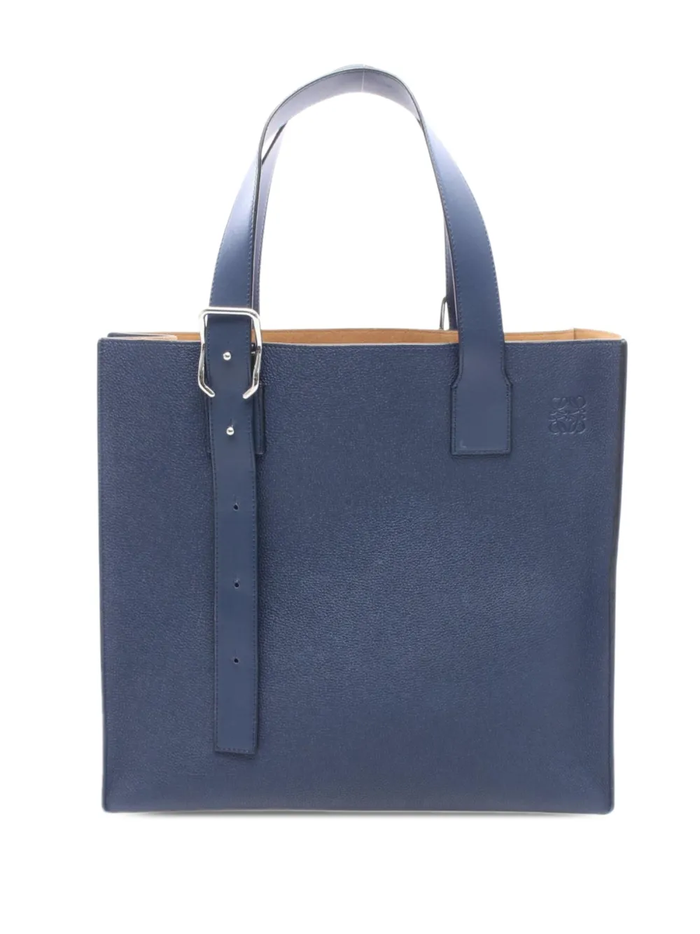 Loewe Pre-Owned 2010-2026 Leather Anagram Buckle Horizontal tote bag - Blu