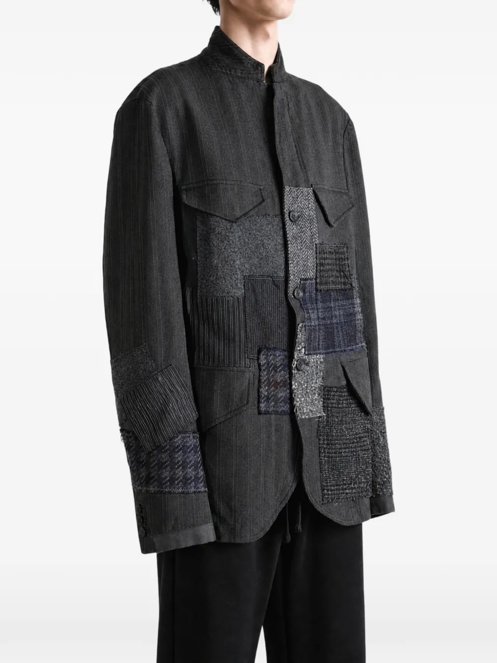 Junya Watanabe MAN Jack met krijtstreep en patchwork Grijs